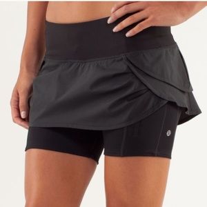 Lululemon Black Running Speed Squad Skort 8